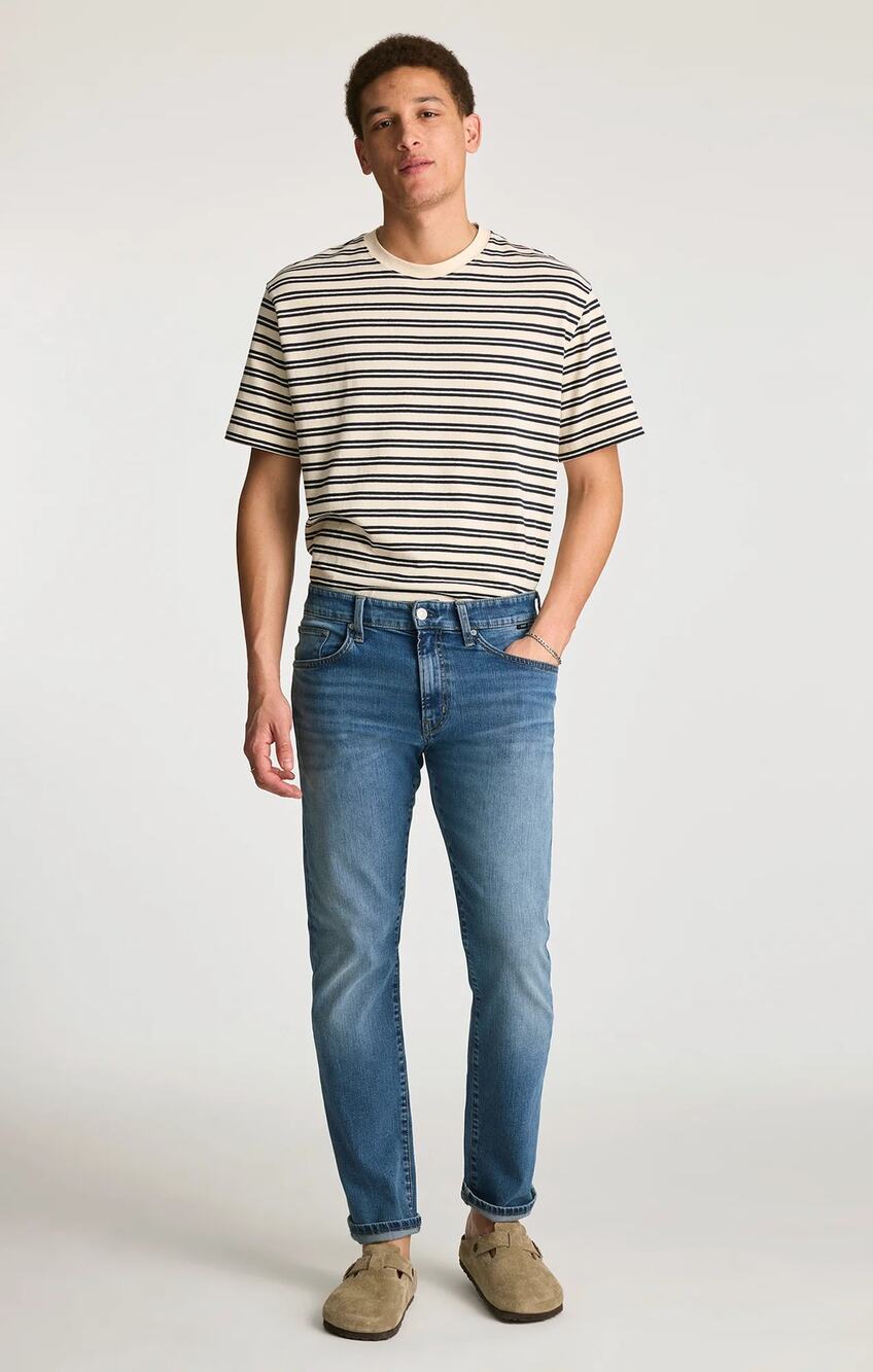NEW Mavi Marcus Slim Straight Leg Jeans Men's Blue Selvedge Mid Rise Size 35x30